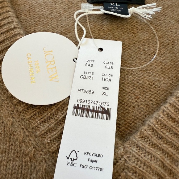 J. Crew Relaxed midweight cashmere V-neck sweater XL - Picture 3 of 12